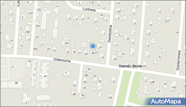 Zamość, Graniczna, 41, mapa Zamościa
