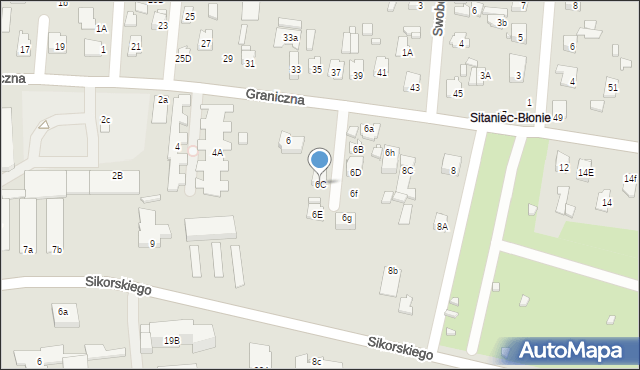 Zamość, Graniczna, 6C, mapa Zamościa