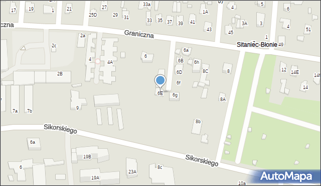 Zamość, Graniczna, 6E, mapa Zamościa