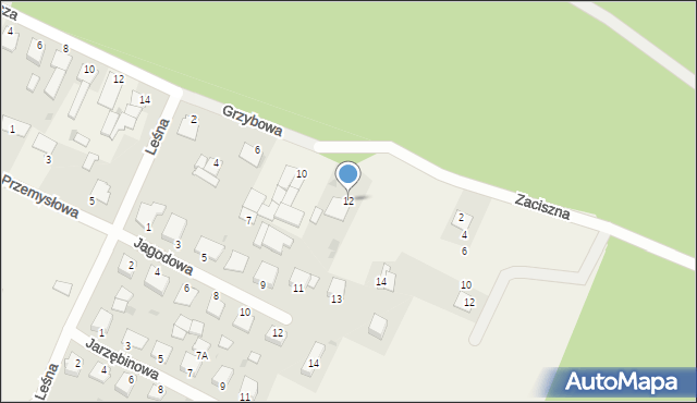 Zamość, Grzybowa, 12, mapa Zamościa