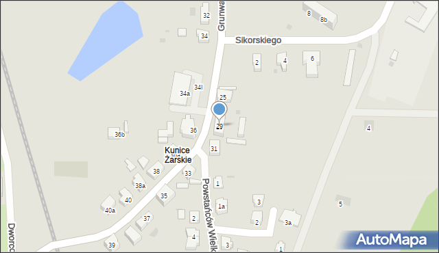 Żary, Grunwaldzka, 29, mapa Żary
