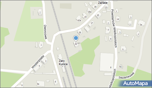 Żary, Grunwaldzka, 41, mapa Żary