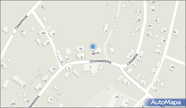 Żary, Grunwaldzka, 8B, mapa Żary