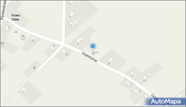 Zarzecze, Graniczna, 13, mapa Zarzecze