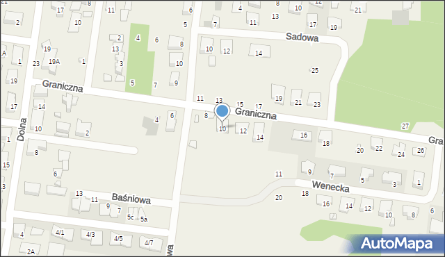 Zaścianki, Graniczna, 10, mapa Zaścianki