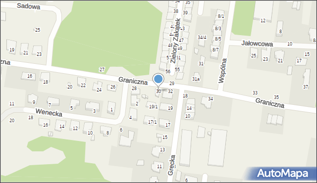 Zaścianki, Graniczna, 30, mapa Zaścianki