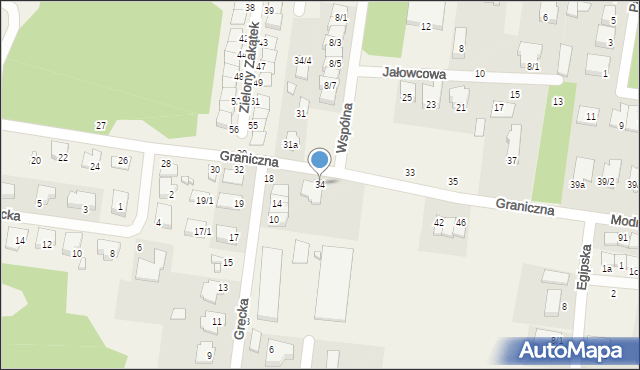 Zaścianki, Graniczna, 34, mapa Zaścianki