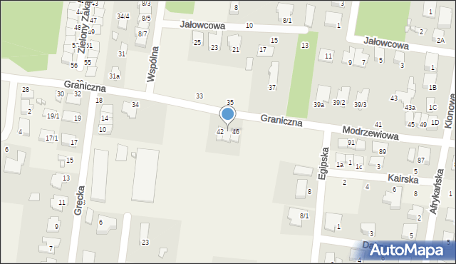 Zaścianki, Graniczna, 44, mapa Zaścianki