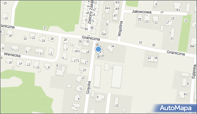 Zaścianki, Grecka, 10, mapa Zaścianki