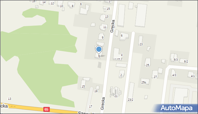 Zaścianki, Grecka, 5, mapa Zaścianki