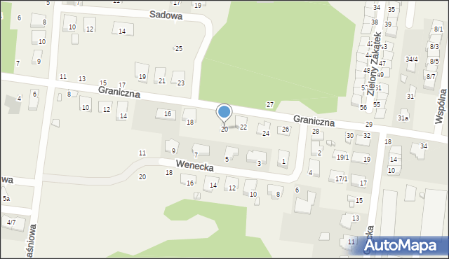 Zaścianki, Graniczna, 20, mapa Zaścianki