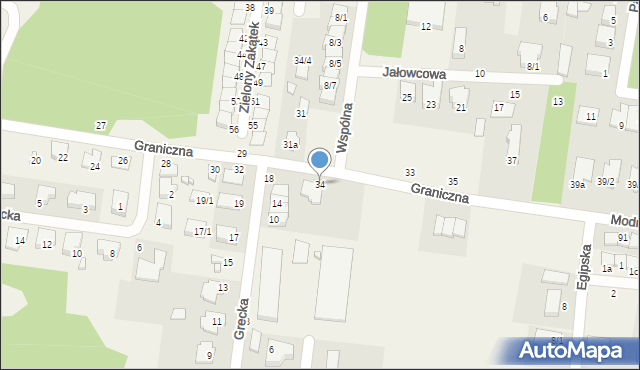 Zaścianki, Graniczna, 34, mapa Zaścianki