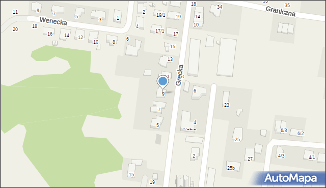 Zaścianki, Grecka, 9, mapa Zaścianki