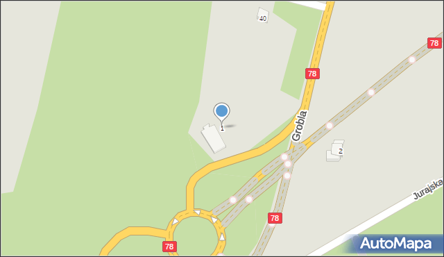 Zawiercie, Grobla, 1, mapa Zawiercie