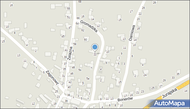 Zawiercie, Gromadzka, 11, mapa Zawiercie