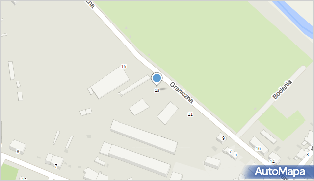 Zbąszyń, Graniczna, 13, mapa Zbąszyń