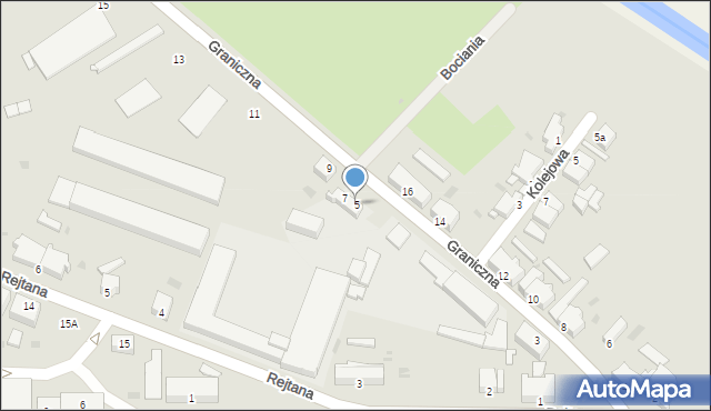 Zbąszyń, Graniczna, 5, mapa Zbąszyń