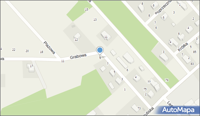 Zbychowo, Grabowa, 9, mapa Zbychowo