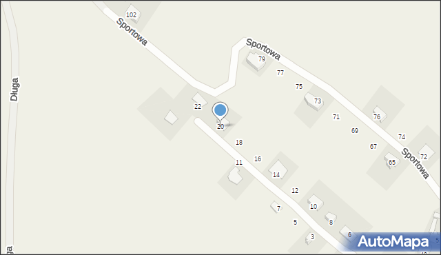 Zbytków, Grzybowa, 20, mapa Zbytków