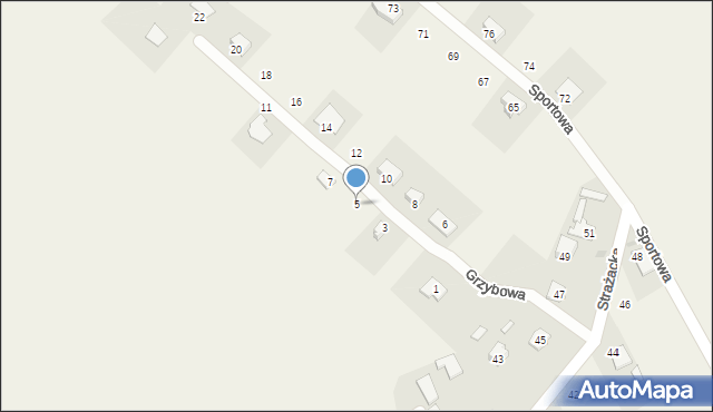 Zbytków, Grzybowa, 5, mapa Zbytków