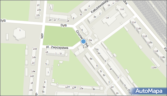 Zduńska Wola, Grunwaldzka, 7, mapa Zduńska Wola