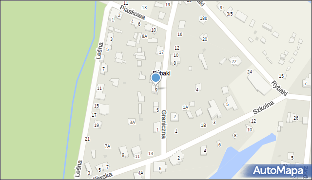 Zegrze Południowe, Graniczna, 9, mapa Zegrze Południowe