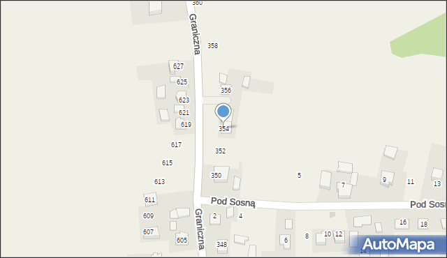 Żerkowice, Graniczna, 354, mapa Żerkowice