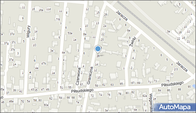 Zgierz, Graniczna, 16, mapa Zgierz