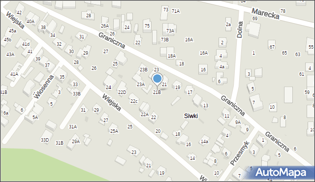 Zielonka, Graniczna, 21A, mapa Zielonka