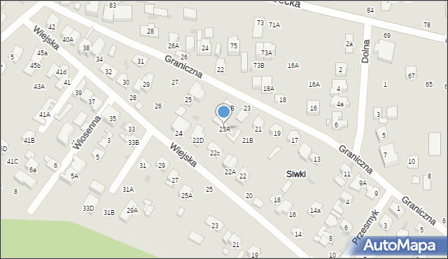 Zielonka, Graniczna, 23A, mapa Zielonka