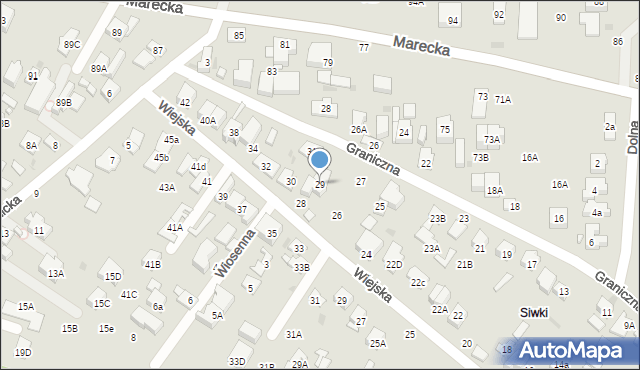 Zielonka, Graniczna, 29, mapa Zielonka