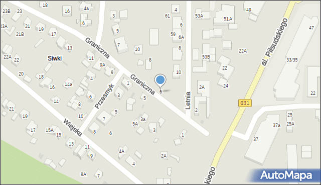 Zielonka, Graniczna, 6, mapa Zielonka