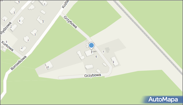 Zielonka, Grzybowa, 2, mapa Zielonka