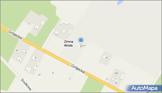 Zimna Woda, Grójecka, 13, mapa Zimna Woda