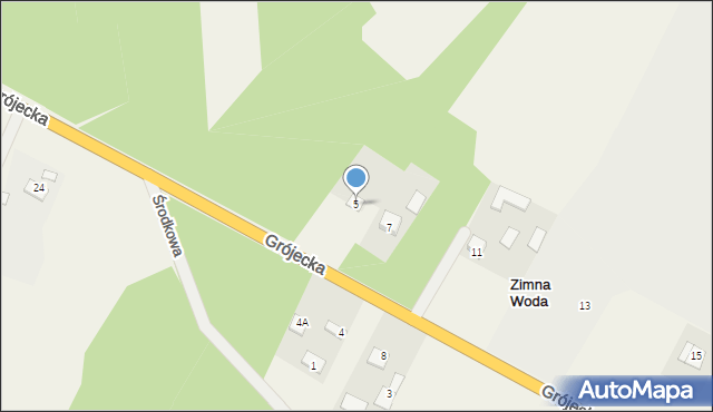 Zimna Woda, Grójecka, 5, mapa Zimna Woda