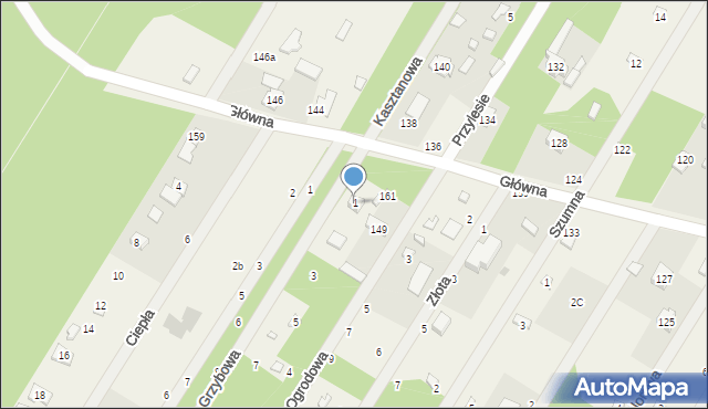 Zofiówka, Grzybowa, 1, mapa Zofiówka