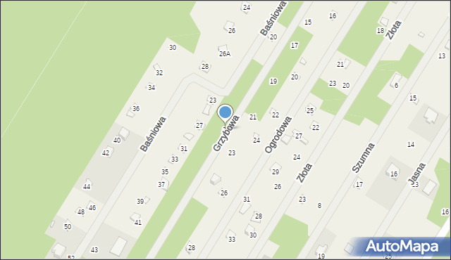 Zofiówka, Grzybowa, 25, mapa Zofiówka
