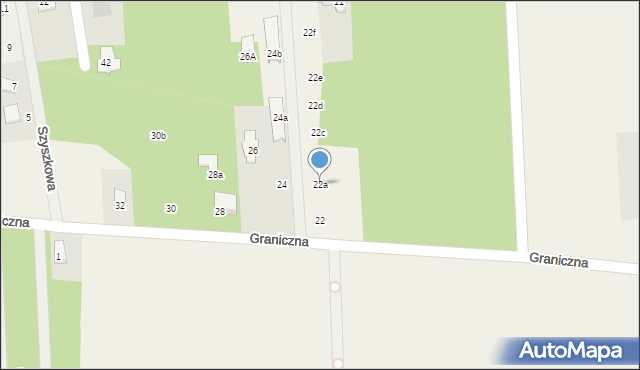 Żółwin, Graniczna, 22a, mapa Żółwin