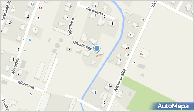 Żórawina, Gruszkowa, 8, mapa Żórawina