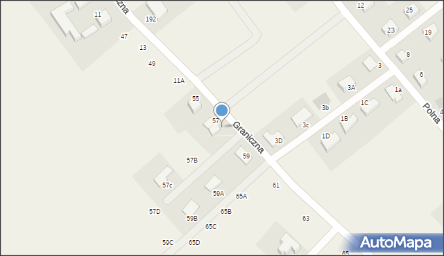 Żukowo, Graniczna, 57a, mapa Żukowo
