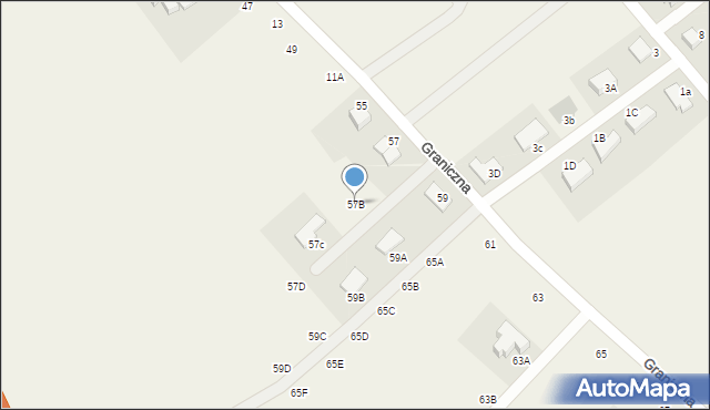 Żukowo, Graniczna, 57B, mapa Żukowo