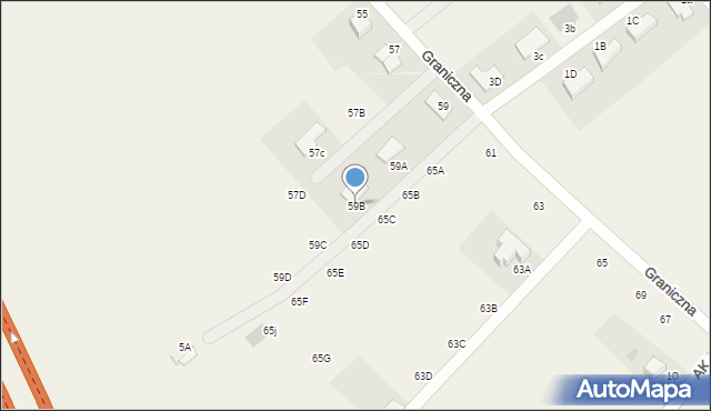 Żukowo, Graniczna, 59B, mapa Żukowo