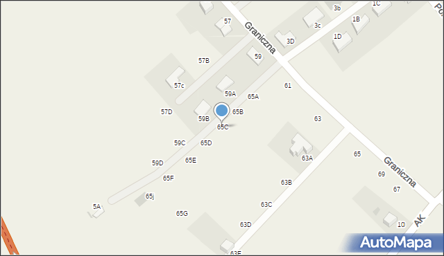 Żukowo, Graniczna, 65C, mapa Żukowo