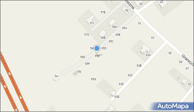 Żukowo, Graniczna, 65E, mapa Żukowo