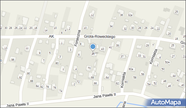 Żurawica, Grota-Roweckiego Stefana, gen., 45, mapa Żurawica