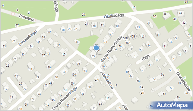 Żyrardów, Grota-Roweckiego Stefana, gen., 67, mapa Żyrardów