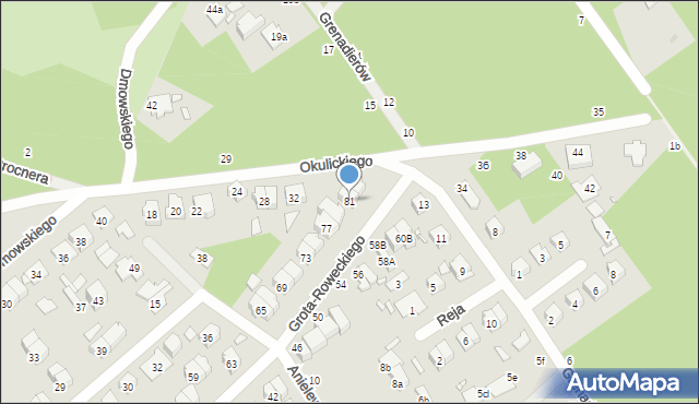 Żyrardów, Grota-Roweckiego Stefana, gen., 81, mapa Żyrardów