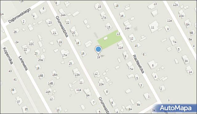 Żyrardów, Grunwaldzka, 14, mapa Żyrardów