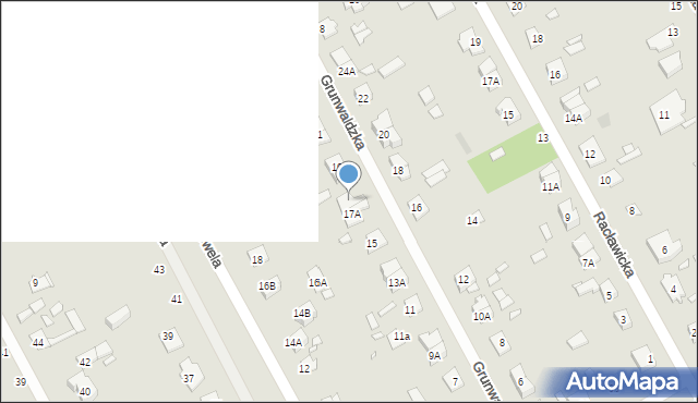 Żyrardów, Grunwaldzka, 17B, mapa Żyrardów