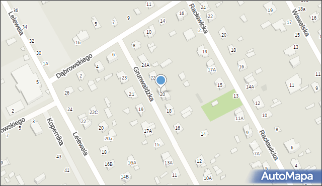 Żyrardów, Grunwaldzka, 20A, mapa Żyrardów